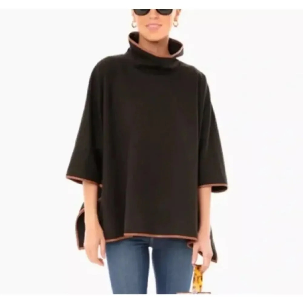 Tuckernuck Black Cape with Brown Trim